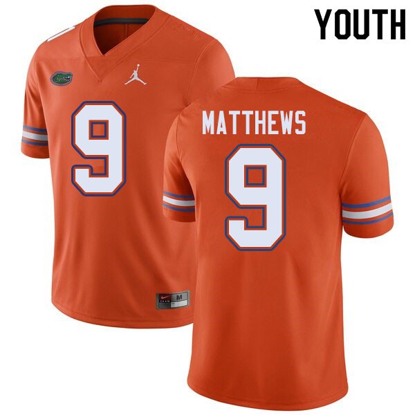 Jordan Brand Youth #9 Luke Matthews Florida Gators College Football Jersey Orange